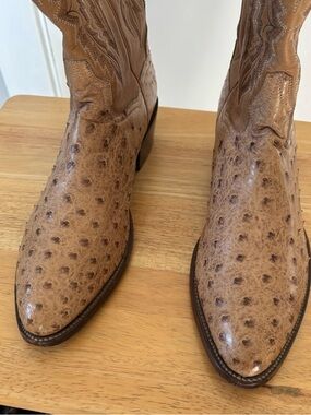 Men's Dan Post Tan Ostrich Leather Western Boots 10